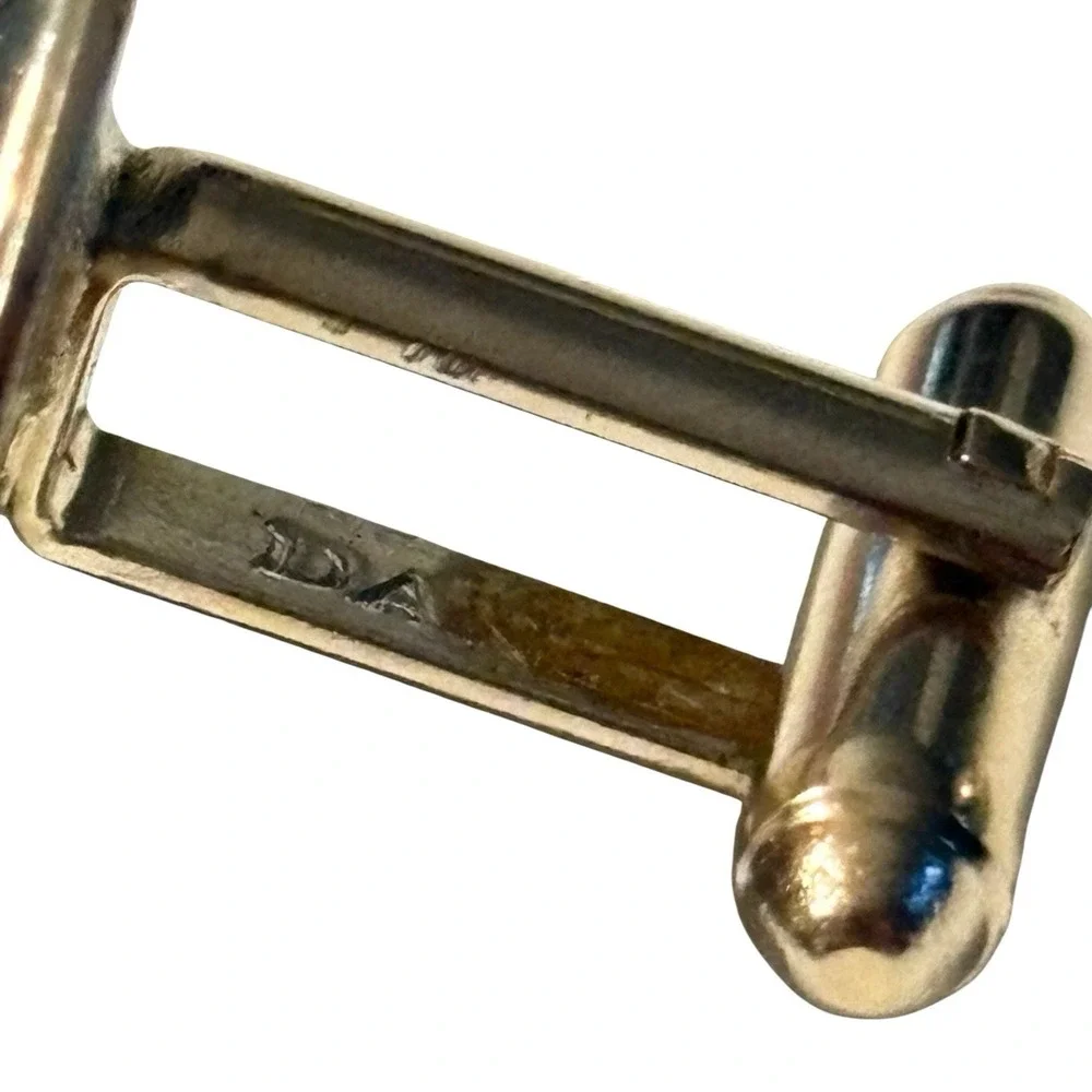 Vintage Silver Tone Dante Cufflinks Dome Round Classic Formal‎ Suit Bullet Back